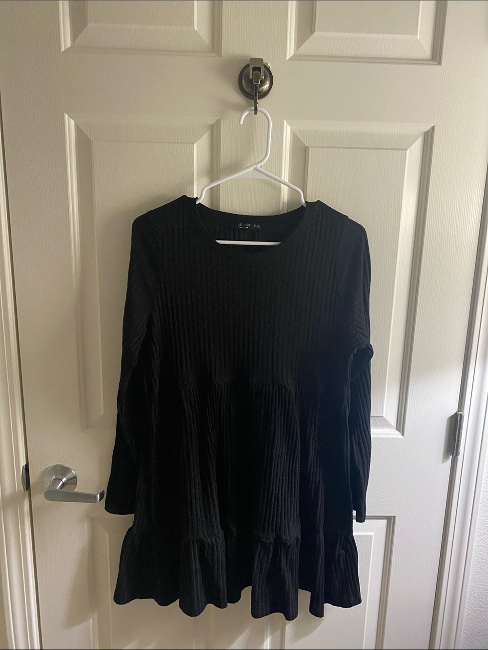 Cotton On Black Long Sleeve Tiered Dress